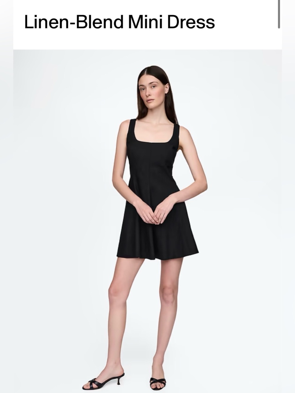 GAP Black Linen Blend Dress NWT Petite Large Sleeveless Fit & Flare